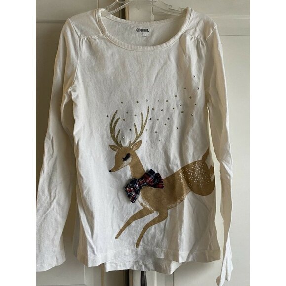 Gymboree Girl’s Size 10‎ Long Sleeve Reindeer Top - Picture 1 of 4
